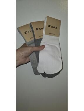 K'sox Multi Color Split Toe Socks Breathable Moisture Tabi Socks